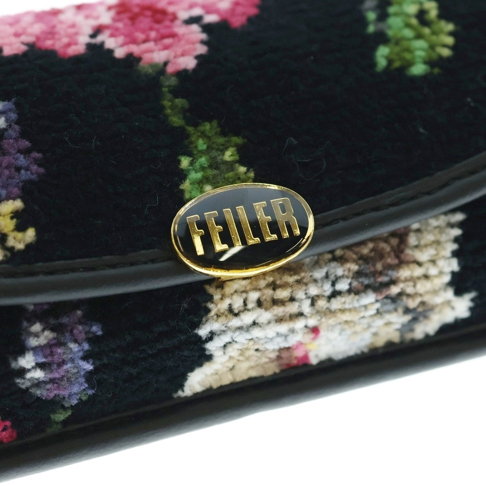 FEILER(フェイラー) 花柄 メガネケース レディース ブラック