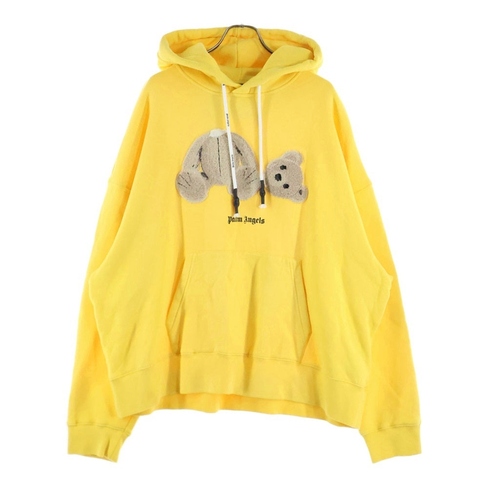Palm Angels(パームエンジェルス) Bear Print Hoodie ベアプリント プルオーバーパーカー フーディー イエロー PMBB058S21FLE002