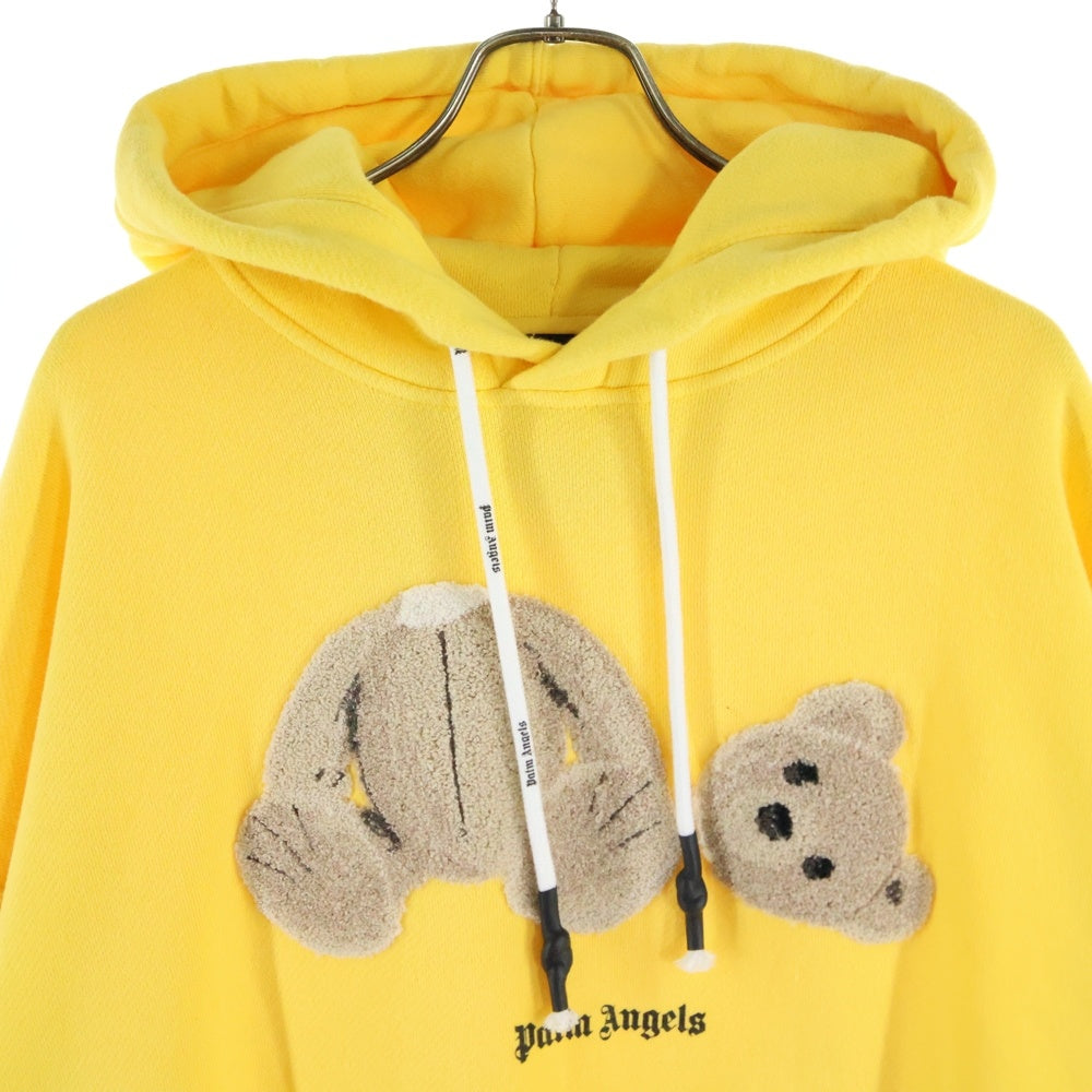 Palm Angels(パームエンジェルス) Bear Print Hoodie ベアプリント プルオーバーパーカー フーディー イエロー PMBB058S21FLE002