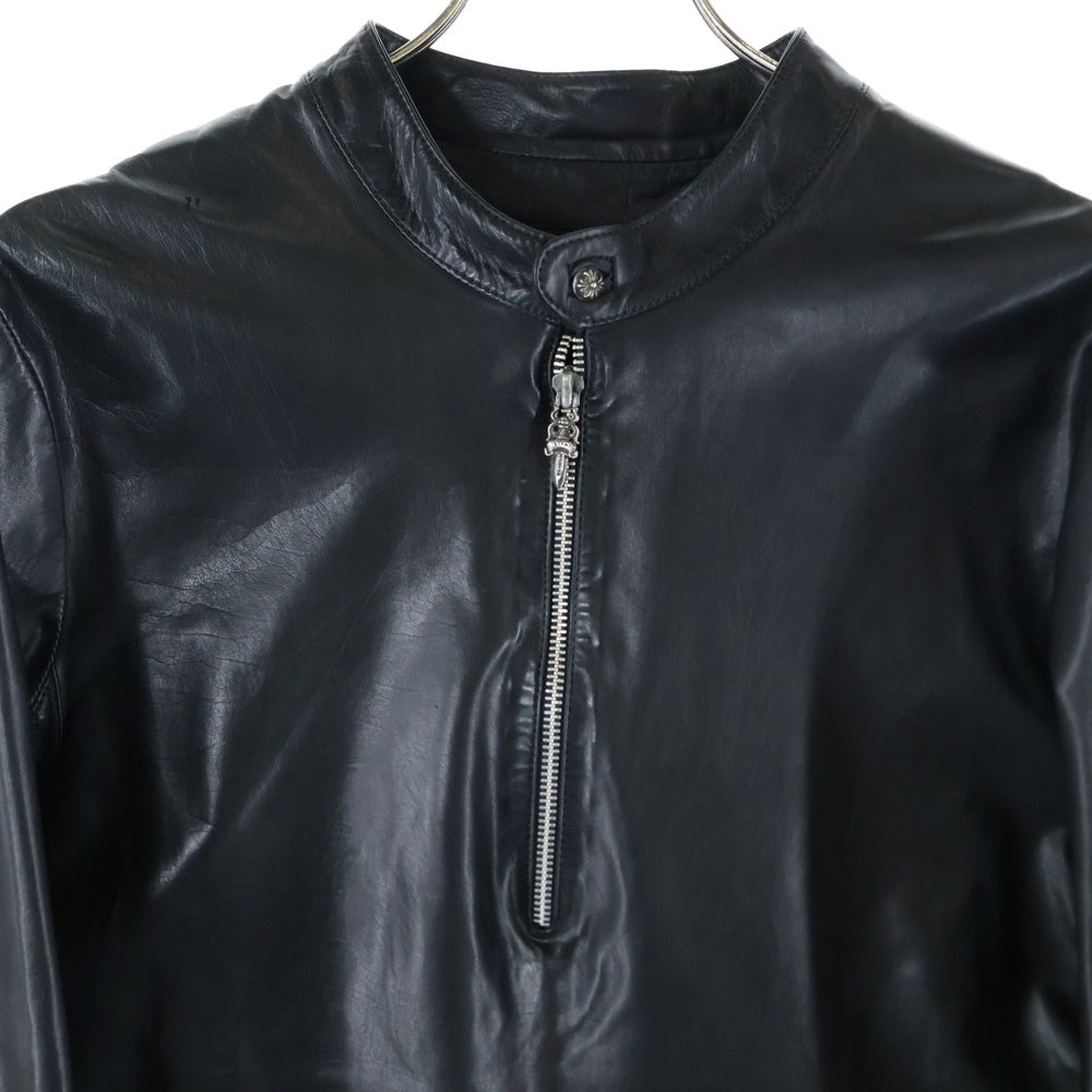 CHROME HEARTS(クロムハーツ) EZ RIDER イージーライダー ダガーハーフジップレザージャケット ブラック/シルバー