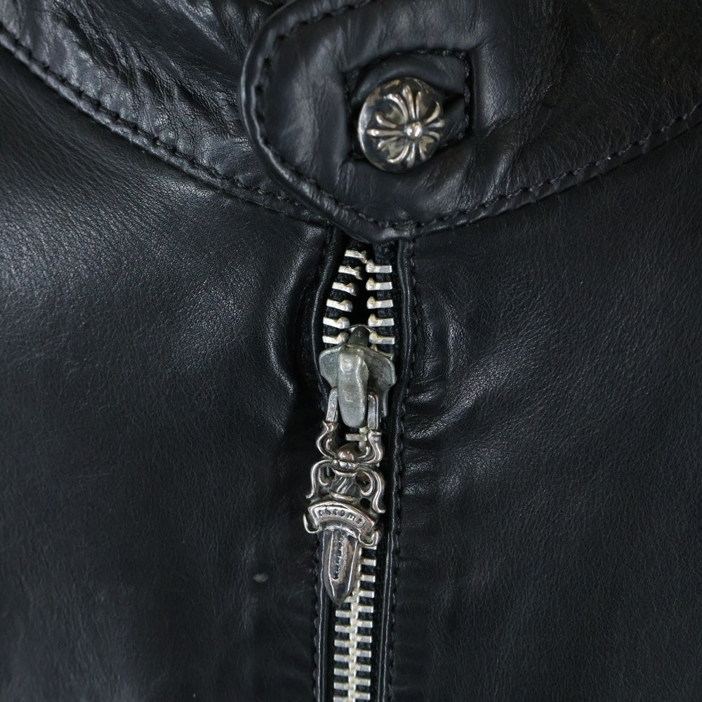 CHROME HEARTS(クロムハーツ) EZ RIDER イージーライダー ダガーハーフジップレザージャケット ブラック/シルバー