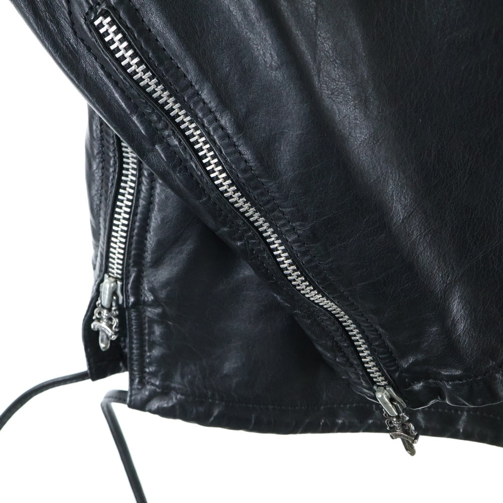 CHROME HEARTS(クロムハーツ) EZ RIDER イージーライダー ダガーハーフジップレザージャケット ブラック/シルバー