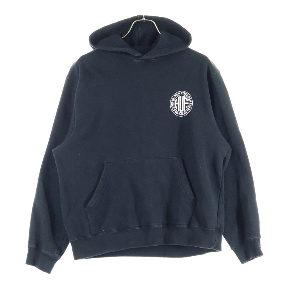 HUF(ハフ) REGIONAL PUFF HOODIE プリントロゴ バックプリント プルオーバー パーカー ブラック