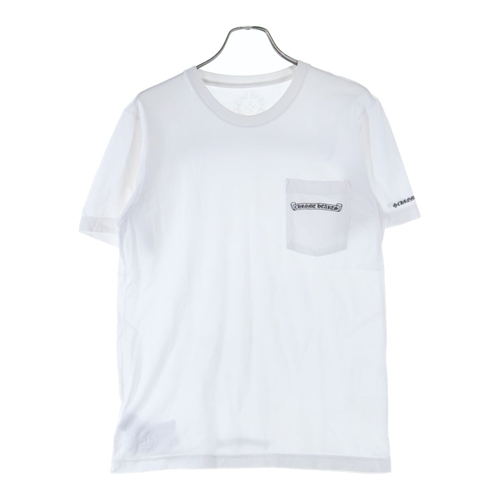 CHROME HEARTS(クロムハーツ) Scroll Logo S/S TEE スクロールラベルバックプリント半袖Tシャツカットソー ホワイト