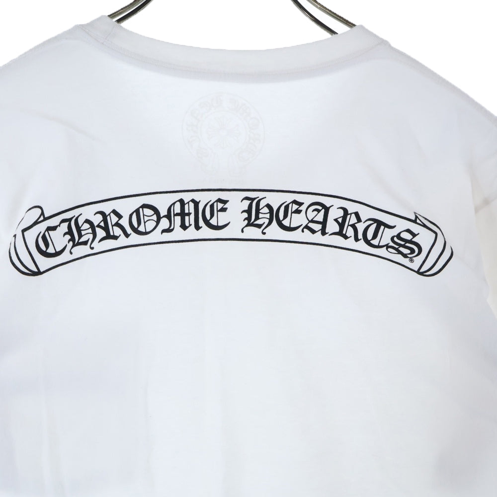 CHROME HEARTS(クロムハーツ) Scroll Logo S/S TEE スクロールラベルバックプリント半袖Tシャツカットソー ホワイト