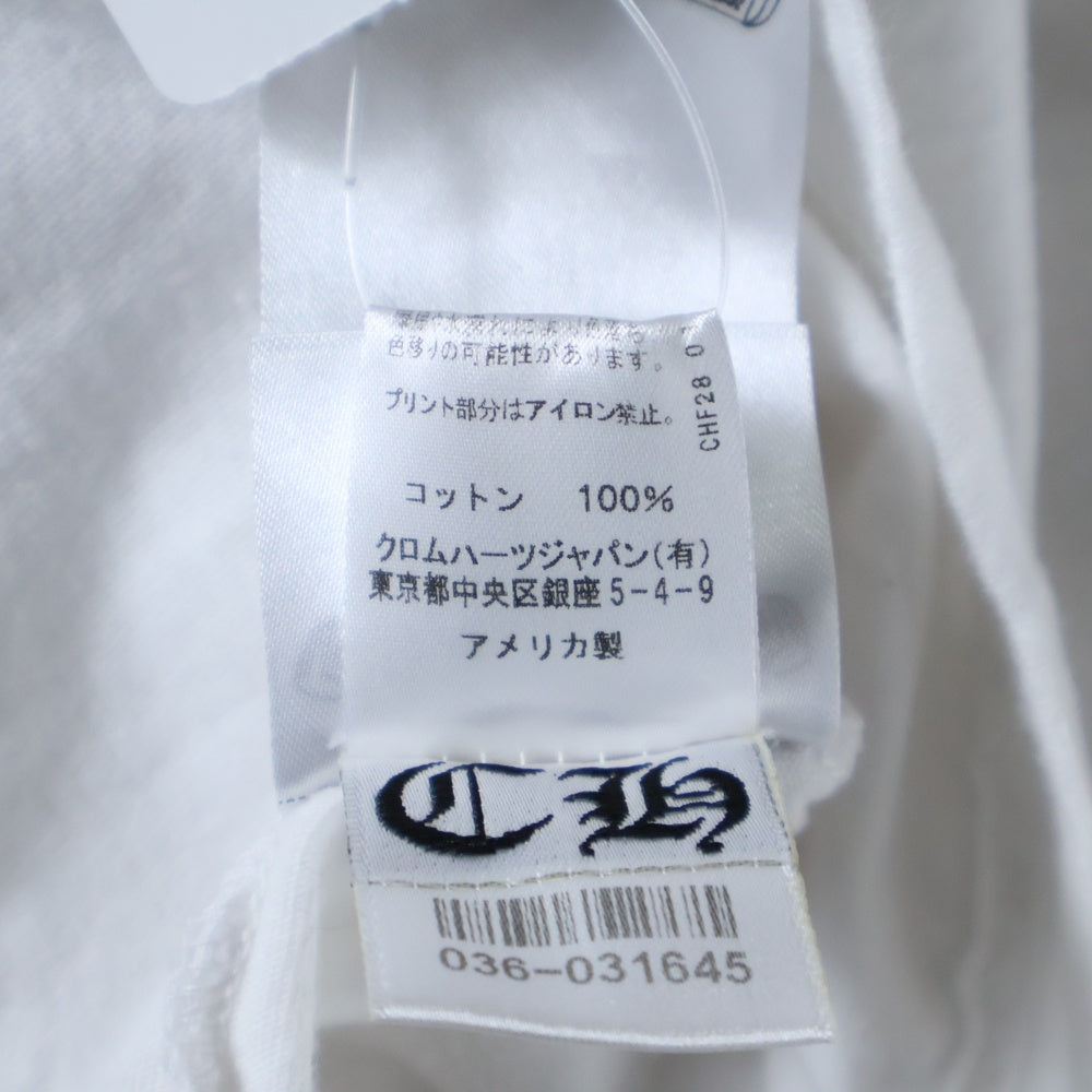 CHROME HEARTS(クロムハーツ) Scroll Logo S/S TEE スクロールラベルバックプリント半袖Tシャツカットソー ホワイト