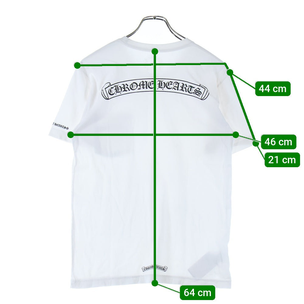 CHROME HEARTS(クロムハーツ) Scroll Logo S/S TEE スクロールラベルバックプリント半袖Tシャツカットソー ホワイト