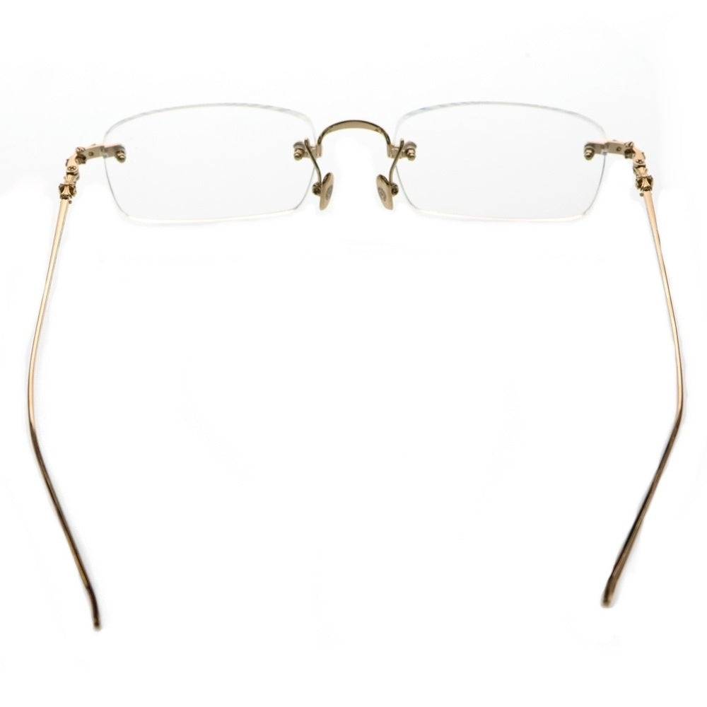 CHROME HEARTS(クロムハーツ) SINNERGASM II クロステンプル リムレス アイウェア 眼鏡 ゴールド