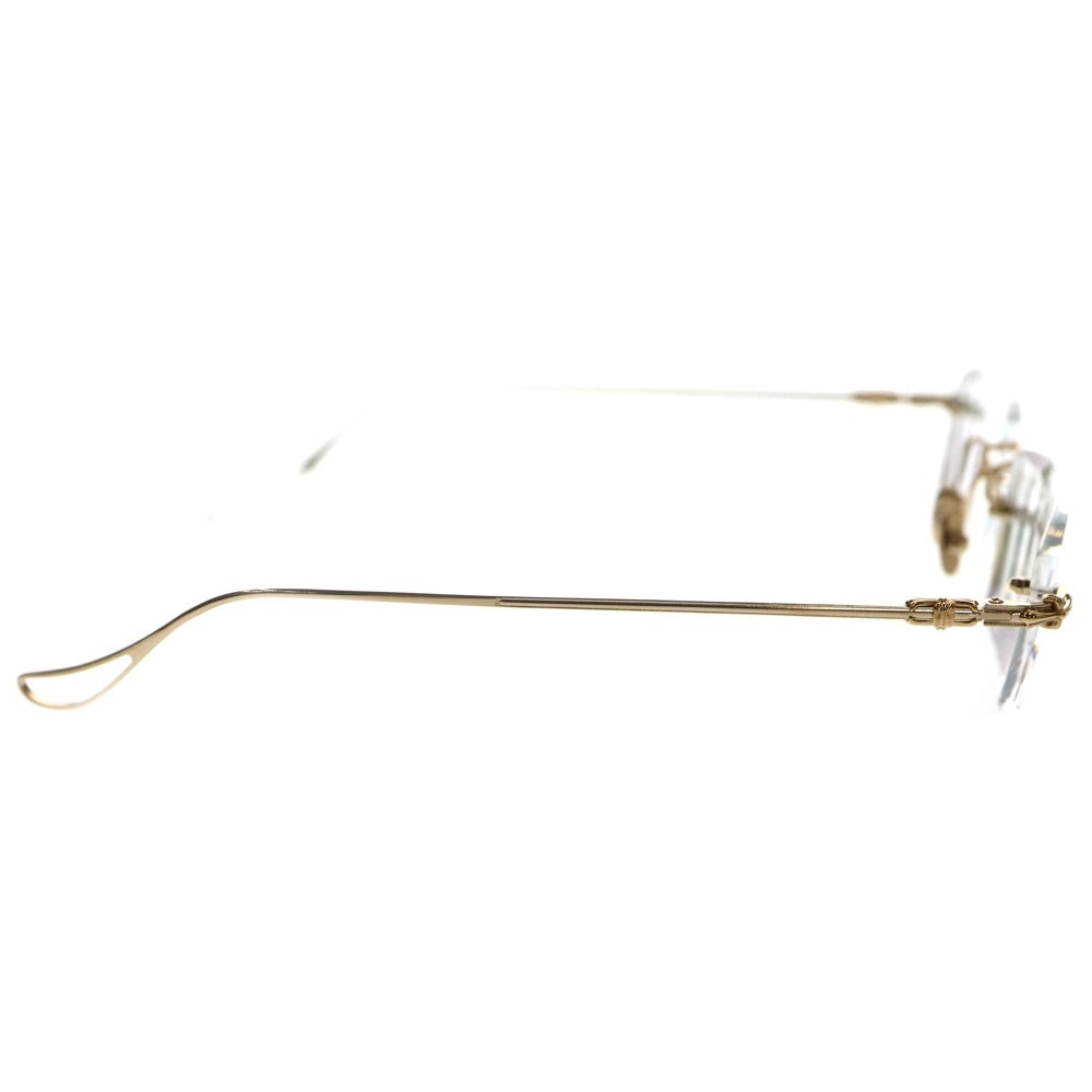 CHROME HEARTS(クロムハーツ) SINNERGASM II クロステンプル リムレス アイウェア 眼鏡 ゴールド