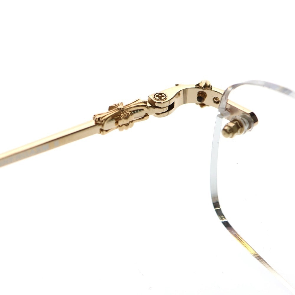 CHROME HEARTS(クロムハーツ) SINNERGASM II クロステンプル リムレス アイウェア 眼鏡 ゴールド