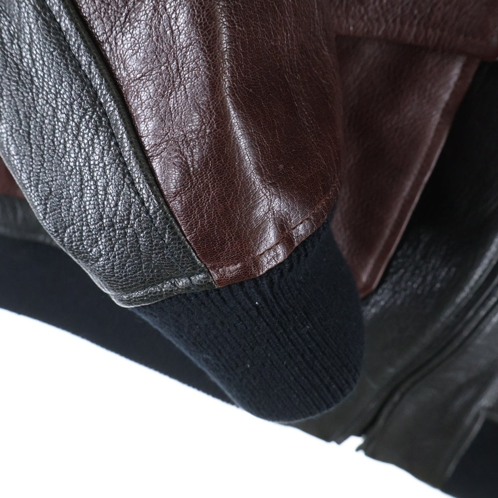 MISSONI(ミッソーニ) 襟ムートン シープスキン G1フライトジャケット ブラウン 2002MUR00017 BL003W