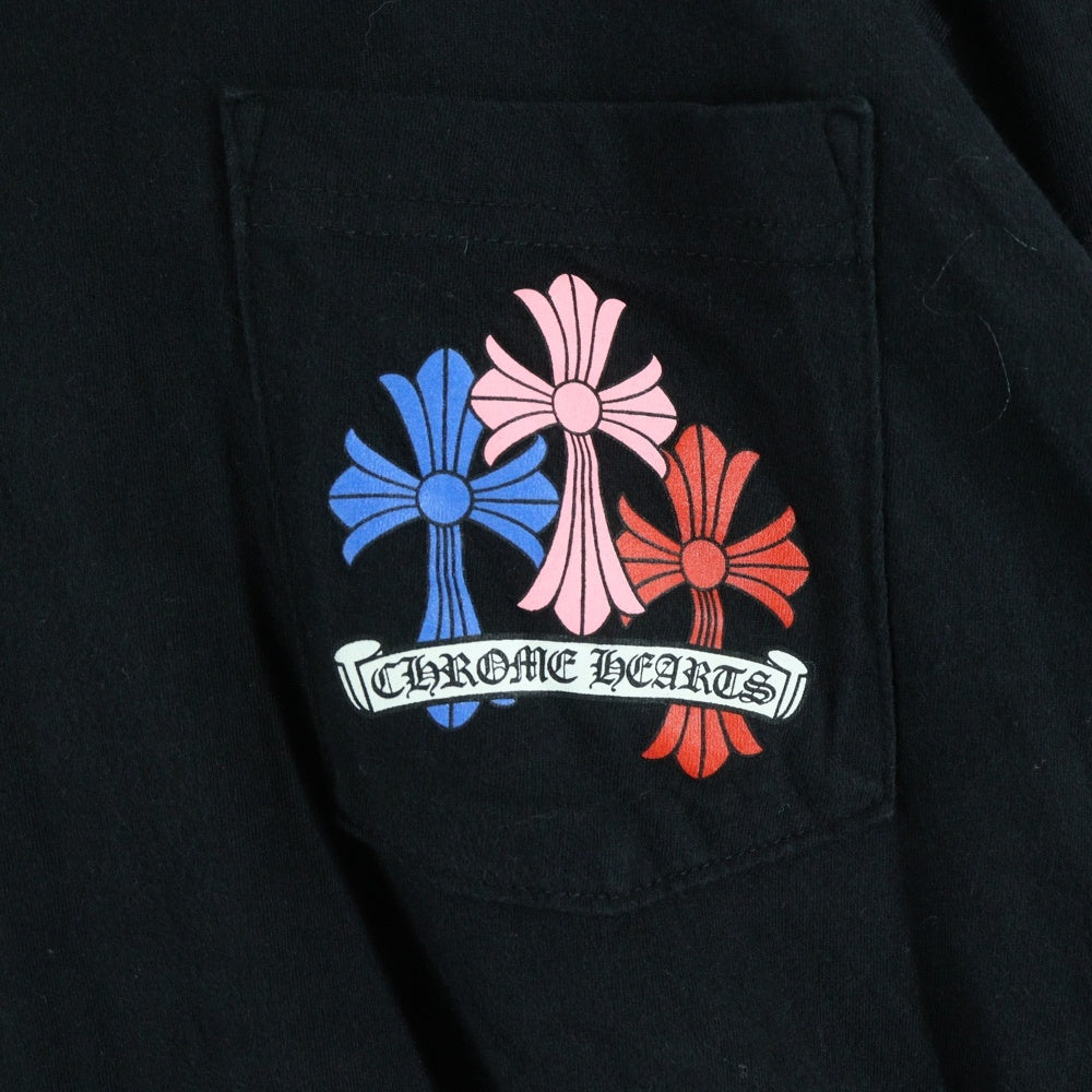 CHROME HEARTS(クロムハーツ) CEM CRS LS マルチセメタリークロスプリント長袖Tシャツ カットソー ブラック