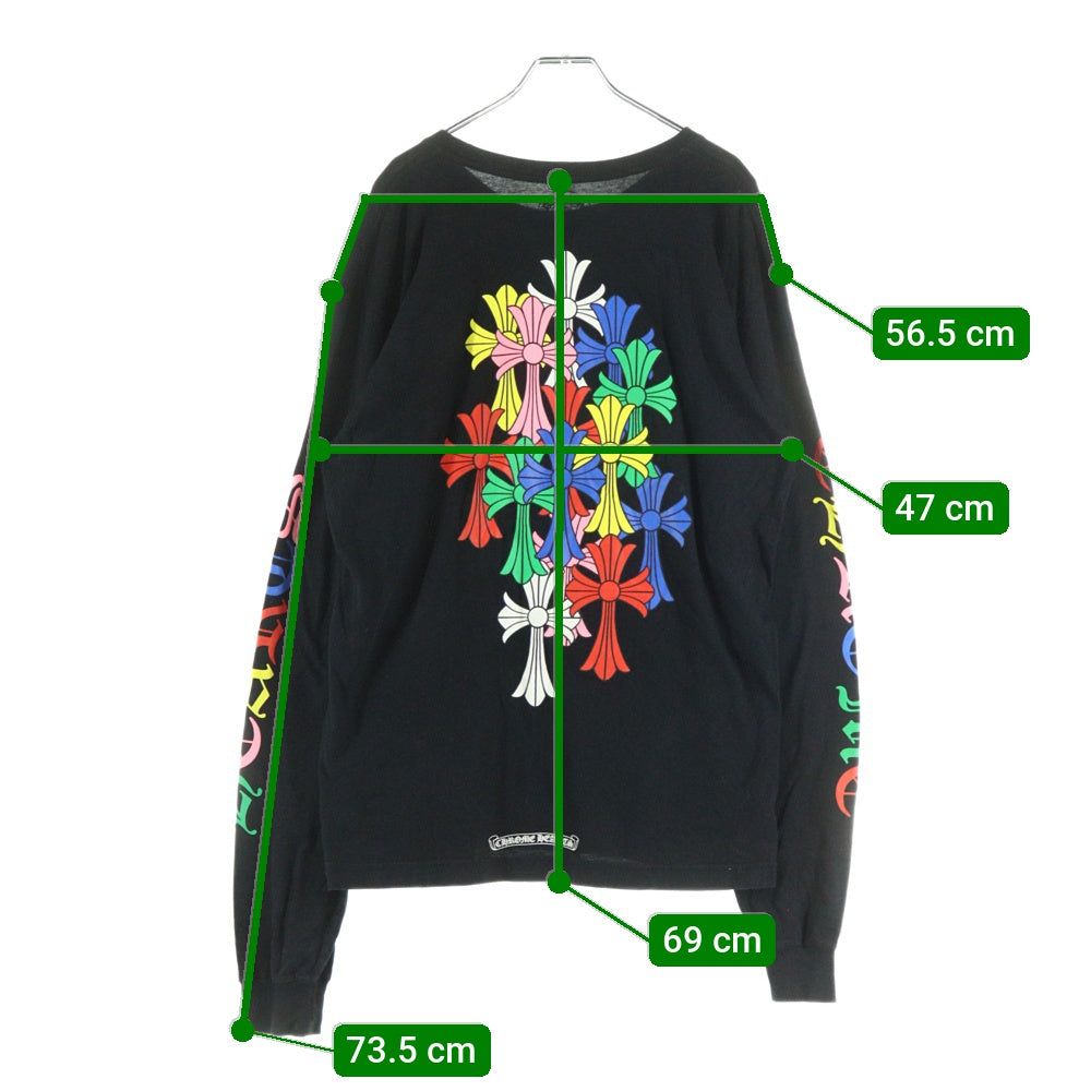 CHROME HEARTS(クロムハーツ) CEM CRS LS マルチセメタリークロスプリント長袖Tシャツ カットソー ブラック