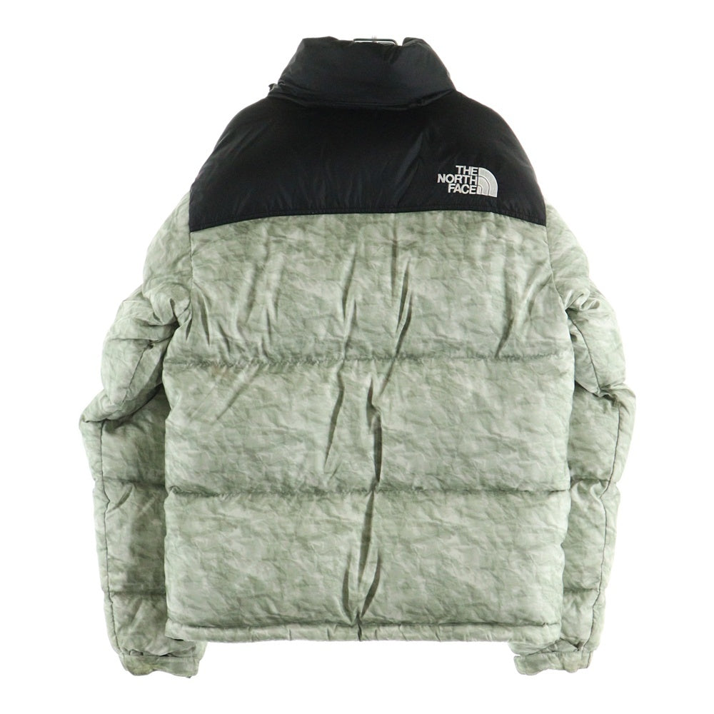 THE NORTH FACE(ザノースフェイス) 19AW ×THE NORTH FACE Paper Print Nuptse Jacket ND91806I ザ ノースフェイス ペーパープリント ヌプシ ナイロン ダウンジャケット ブラック/グレー