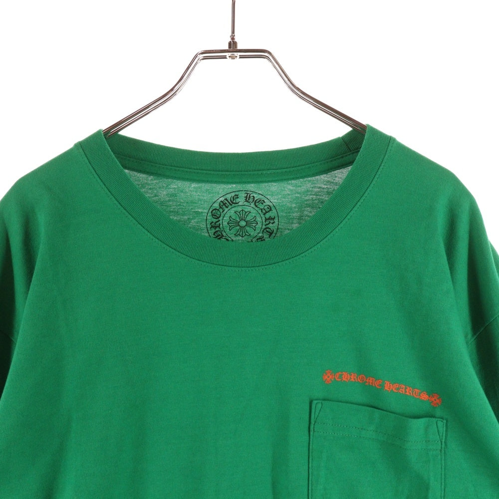CHROME HEARTS(クロムハーツ) CH L S 1 バックホースシュープリント 長袖Tシャツ カットソー グリーン/オレンジ