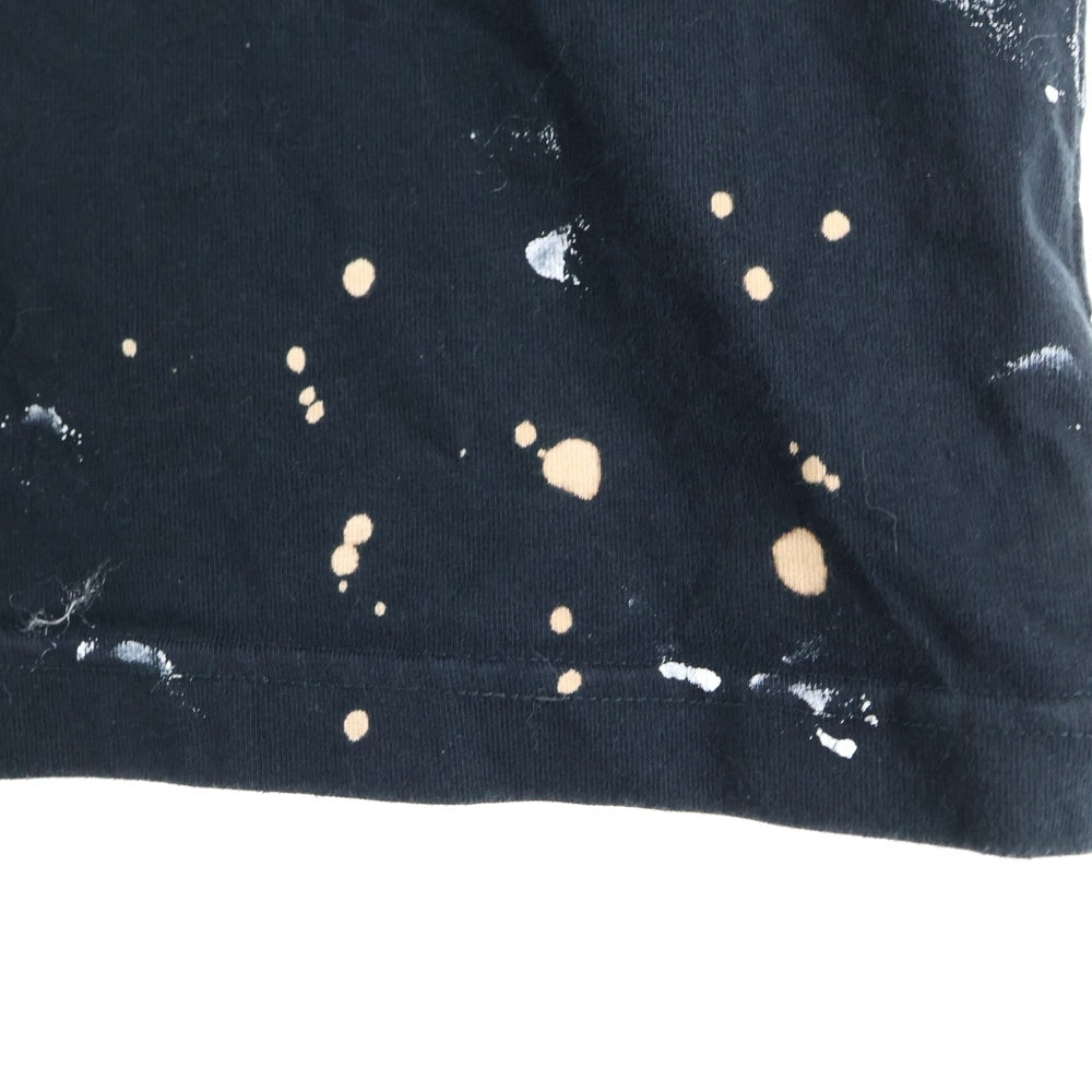 BALENCIAGA(バレンシアガ) 90/10 プリント ダメージ加工 クルーネック半袖Tシャツ カットソー ブラック 641675 TMVH3