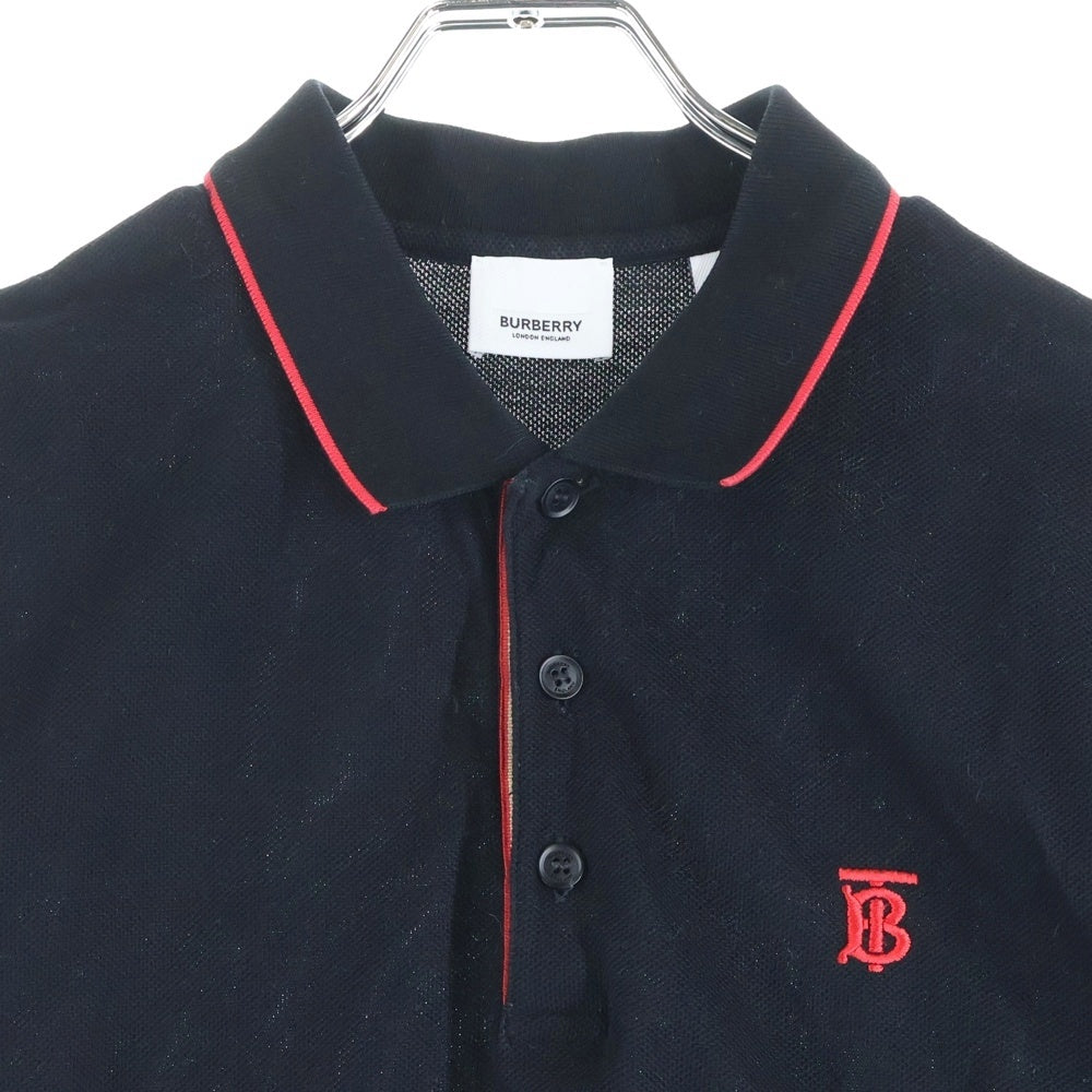 BURBERRY(バーバリー) TBロゴ刺繍 半袖ポロシャツ カットソー ブラック 8017003