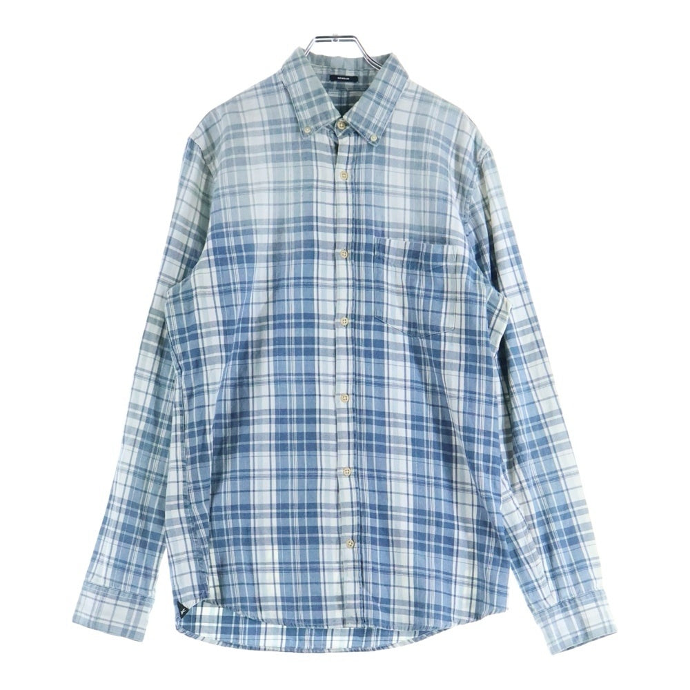 DENHAM(デンハム) SUN BURN INDIGO CHECK SHIRT チェック ボタンダウン 長袖シャツ ブルー 01-15-08-40-003