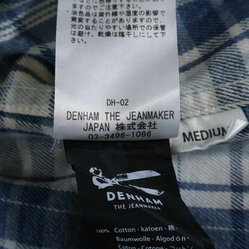 DENHAM(デンハム) SUN BURN INDIGO CHECK SHIRT チェック ボタンダウン 長袖シャツ ブルー 01-15-08-40-003