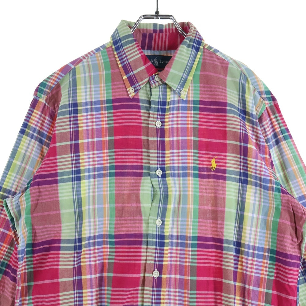 POLO RALPH LAUREN(ポロラルフローレン) チェック ボタンダウン長袖シャツ コットン マルチカラー