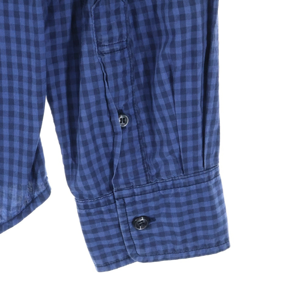 RON HERMAN(ロンハーマン) チェック ボタンダウン 長袖シャツ コットン ブルー 522070104-1071