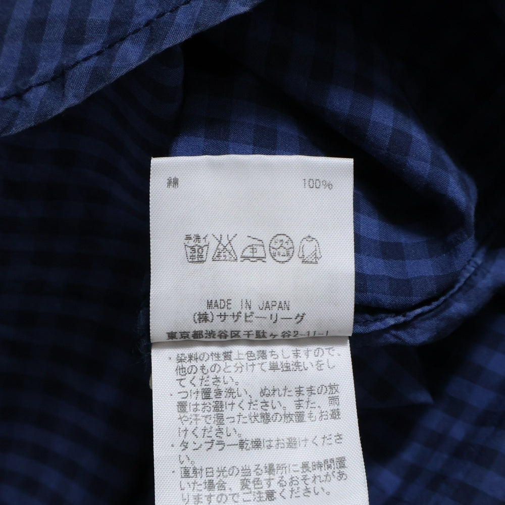 RON HERMAN(ロンハーマン) チェック ボタンダウン 長袖シャツ コットン ブルー 522070104-1071