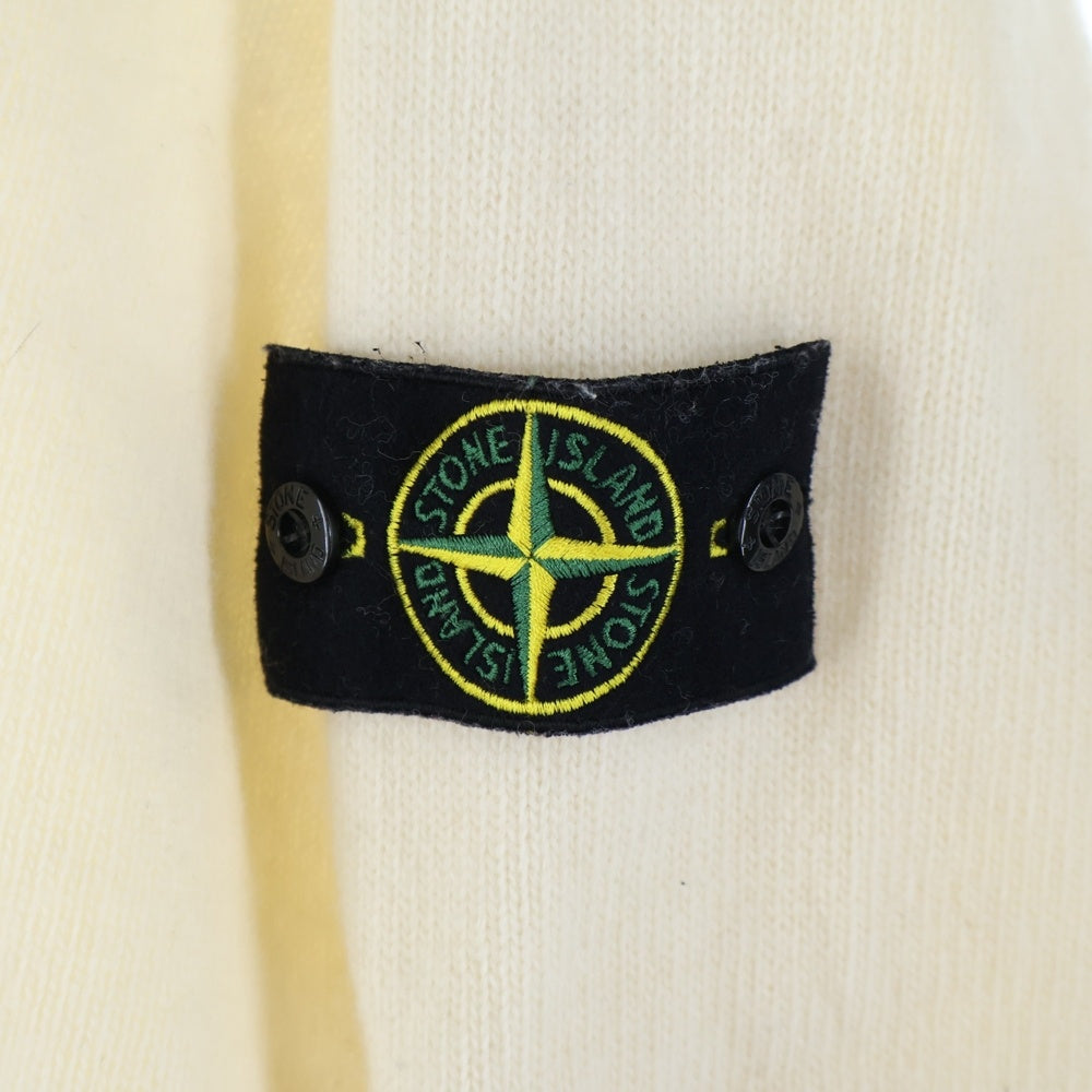 STONE ISLAND(ストーンアイランド) サイドパッチ付き ハーフジップ ニットセーター クリーム 7715540A3