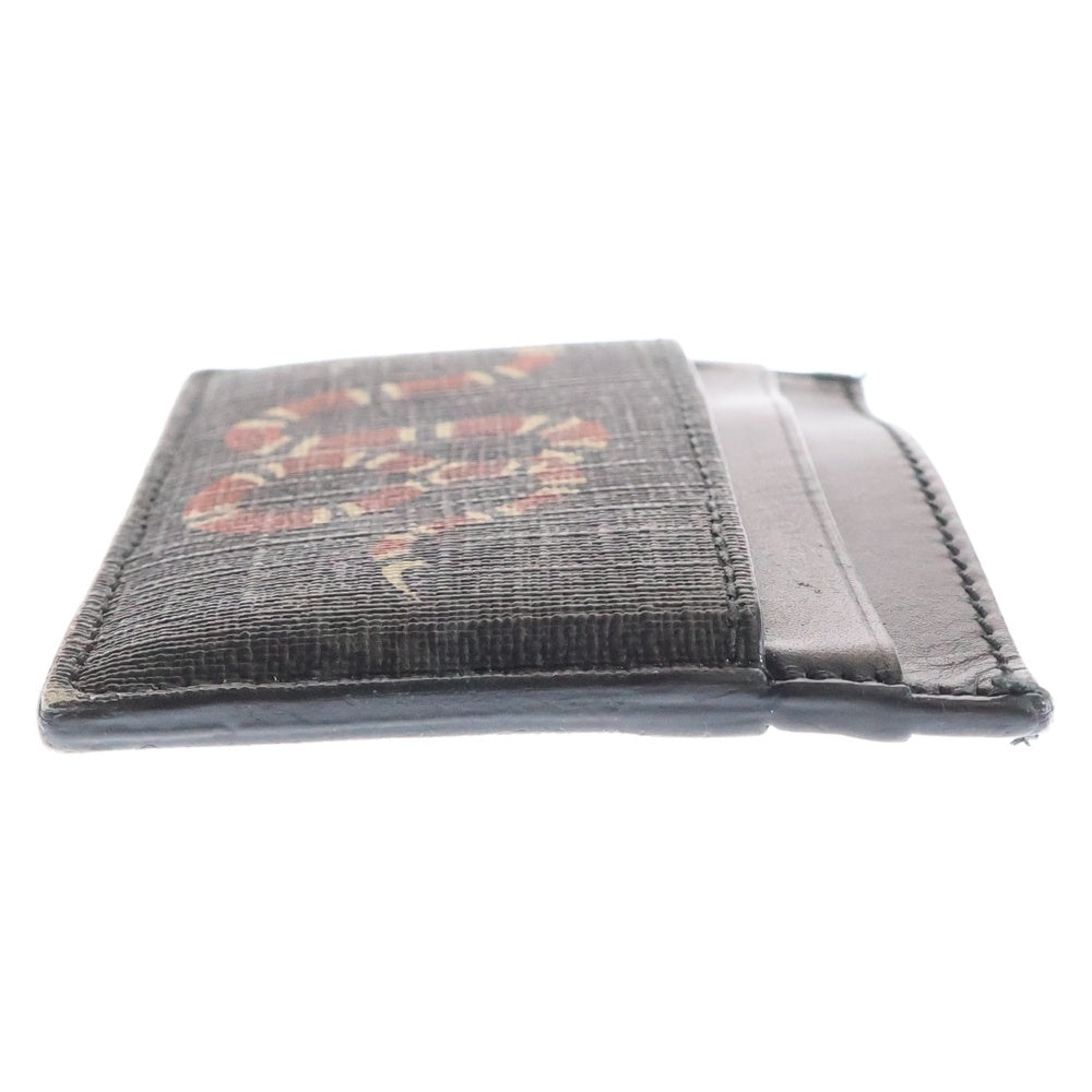 GUCCI(グッチ) GGスプリーム キングスネークプリント カードケース ブラック 451277