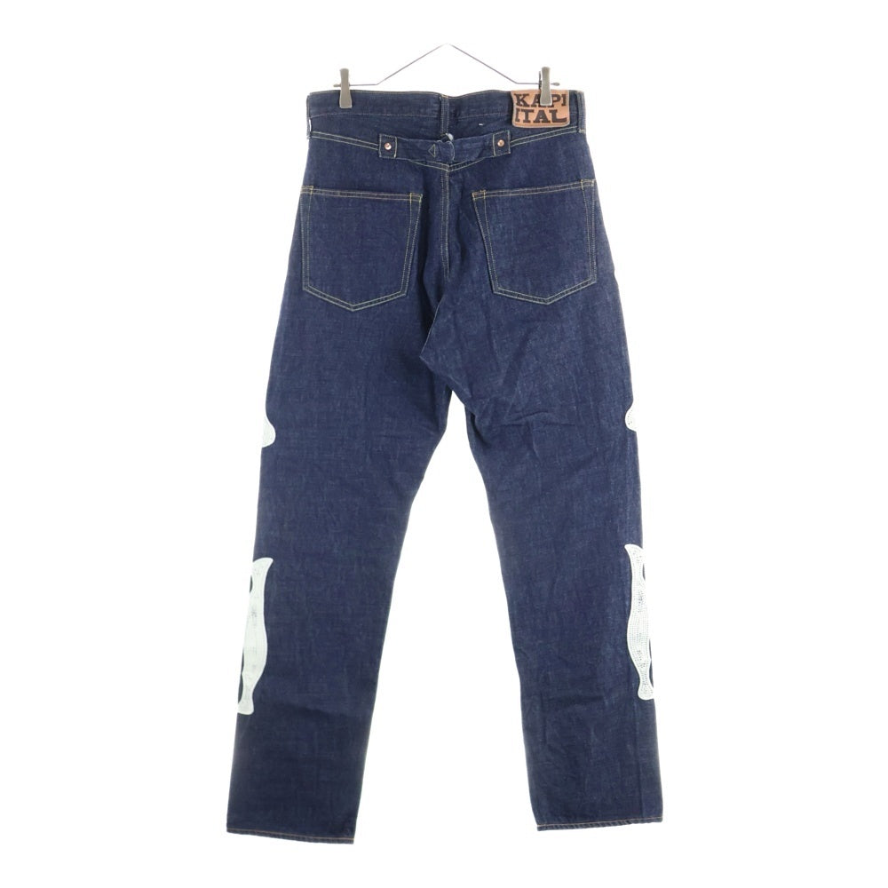 KAPITAL(キャピタル) 14oz Black Denim MEXICAN TUXEDO ボーン刺繍 ブラックデニムパンツ EK-1528LPA