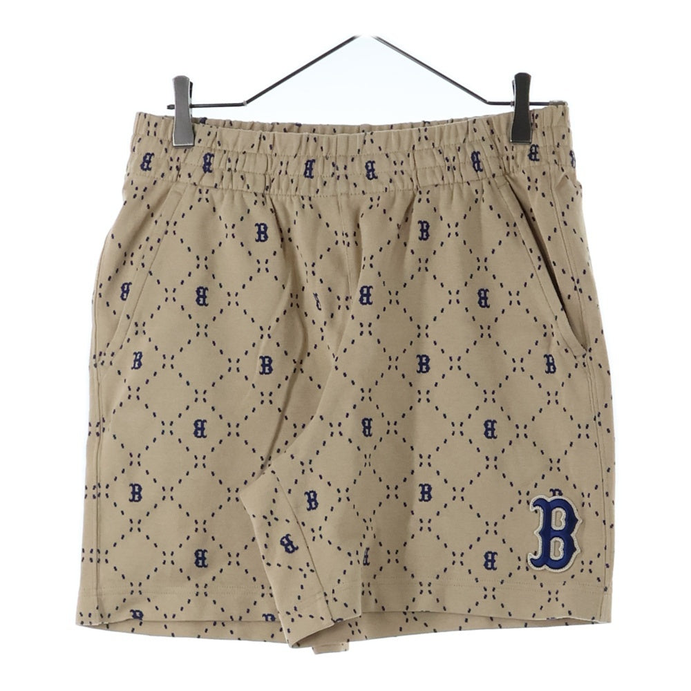 MLB(エムエルビー) ボストンレッドソックス スウェット 総柄 ショーツ ハーフパンツ ブラウン 3LSPM0133