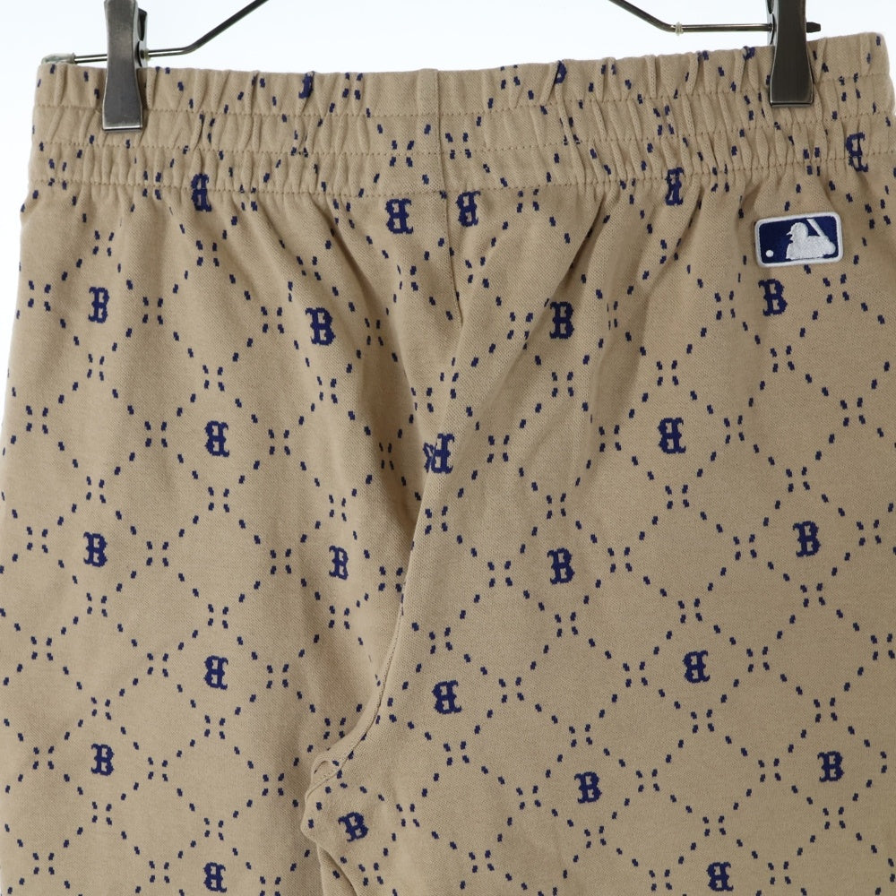 MLB(エムエルビー) ボストンレッドソックス スウェット 総柄 ショーツ ハーフパンツ ブラウン 3LSPM0133