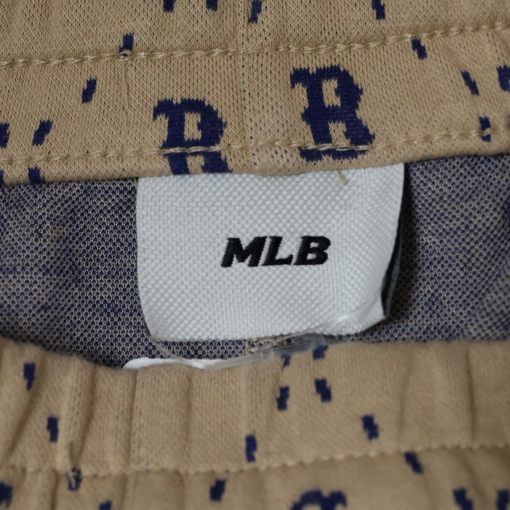 MLB(エムエルビー) ボストンレッドソックス スウェット 総柄 ショーツ ハーフパンツ ブラウン 3LSPM0133