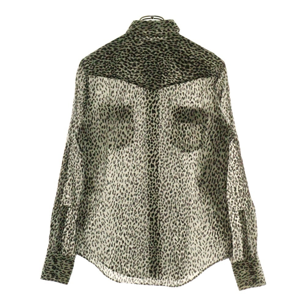 SAINT LAURENT PARIS(サンローランパリ) 13SSエディ期 ベイビーキャット レオパード柄 長袖シャツ ホワイト 323929 Y736B