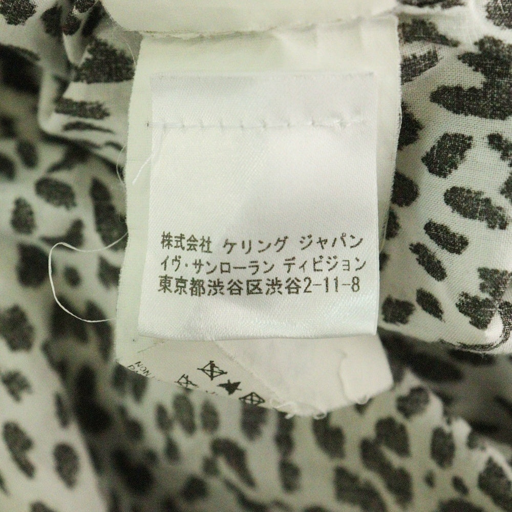 SAINT LAURENT PARIS(サンローランパリ) 13SSエディ期 ベイビーキャット レオパード柄 長袖シャツ ホワイト 323929 Y736B