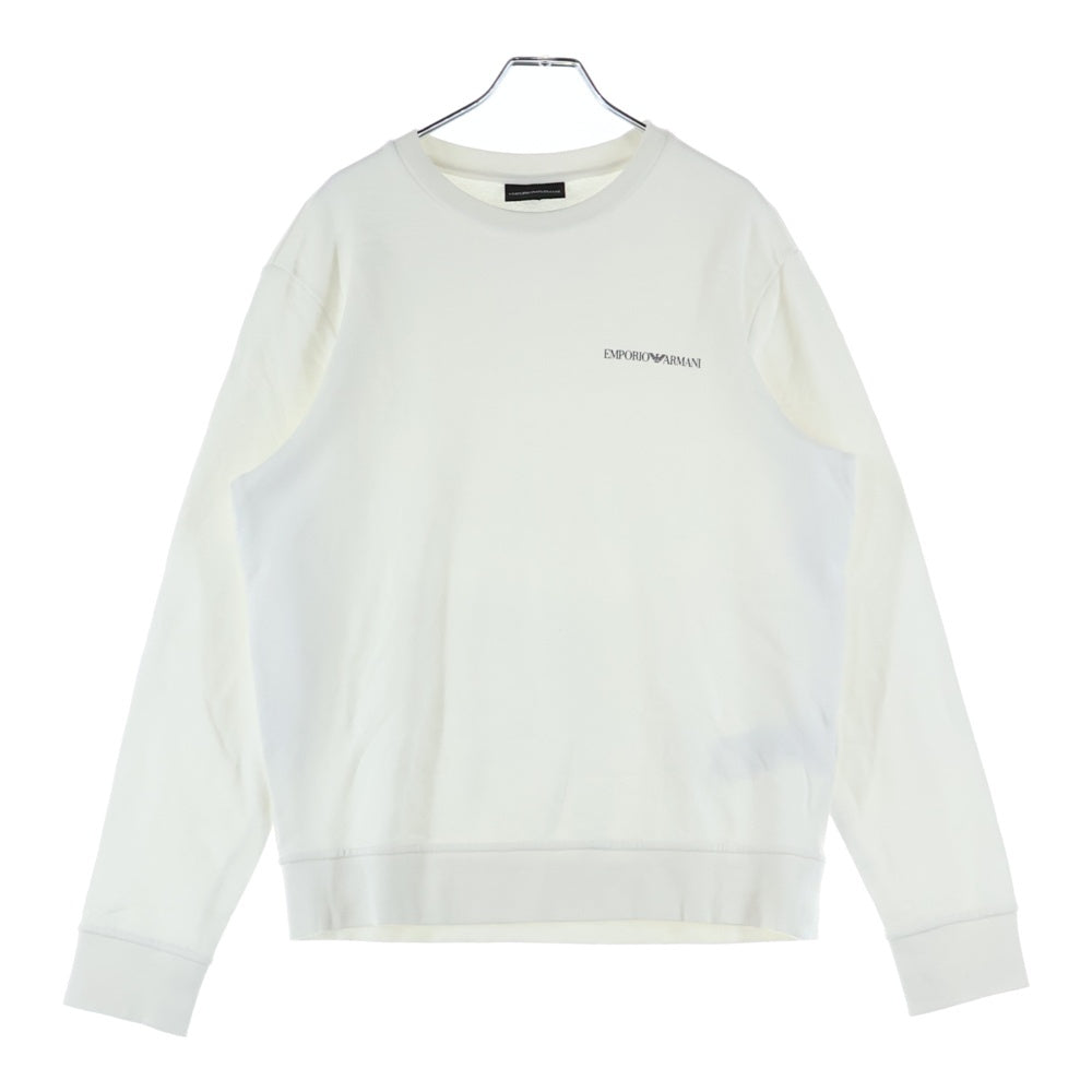 EMPORIO ARMANI EA7(エンポリオアルマーニイーエーセブン) フロントロゴ プリント クルーネックスウェットトレーナー ホワイト 7V1MFZ 1JRIZ