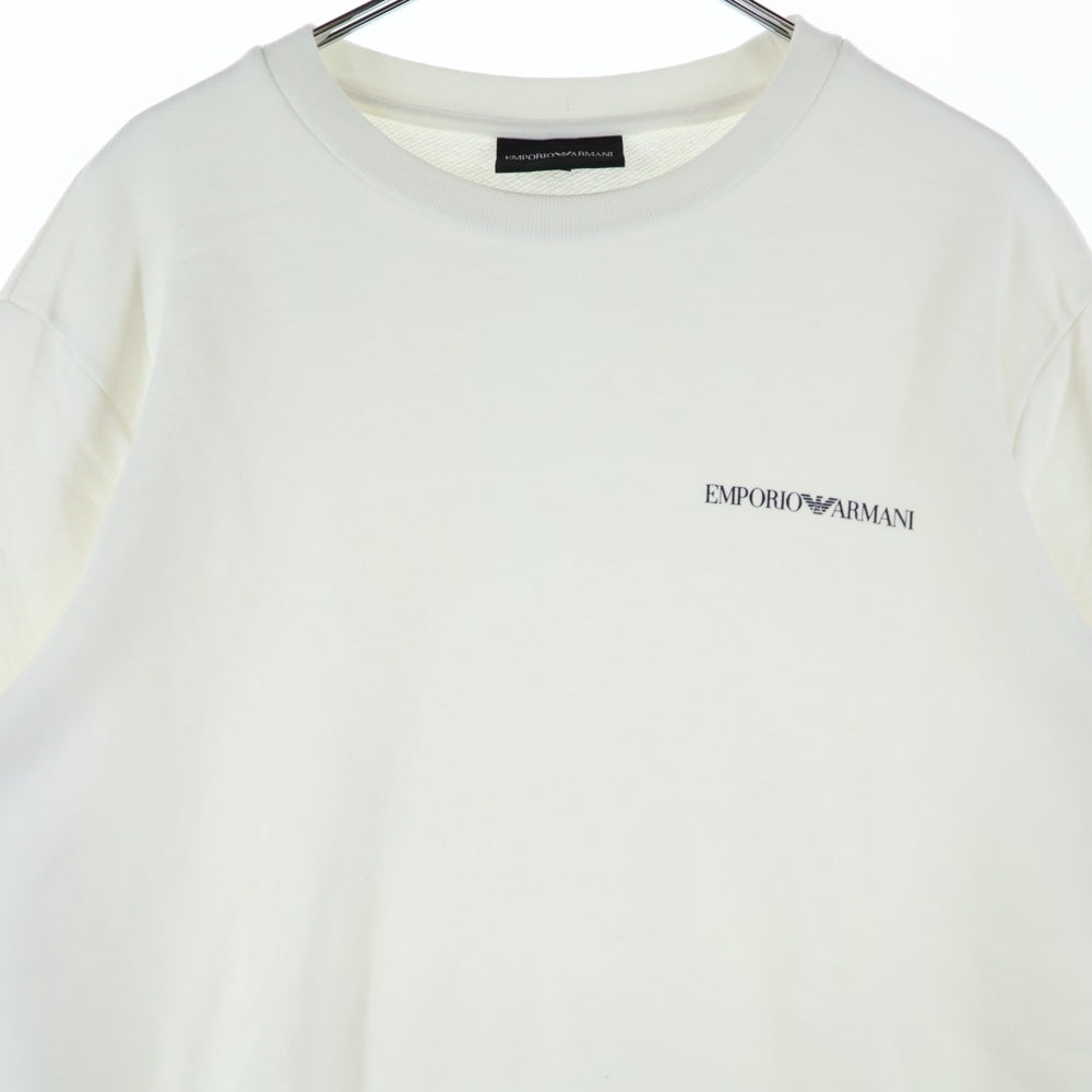 EMPORIO ARMANI EA7(エンポリオアルマーニイーエーセブン) フロントロゴ プリント クルーネックスウェットトレーナー ホワイト 7V1MFZ 1JRIZ