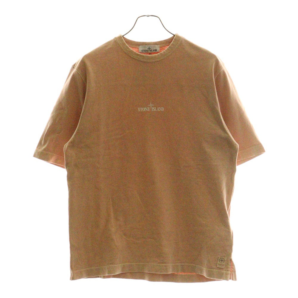 STONE ISLAND(ストーンアイランド) フロントロゴ クルーネックTシャツ カットソー ピンクベージュ 8015209T2