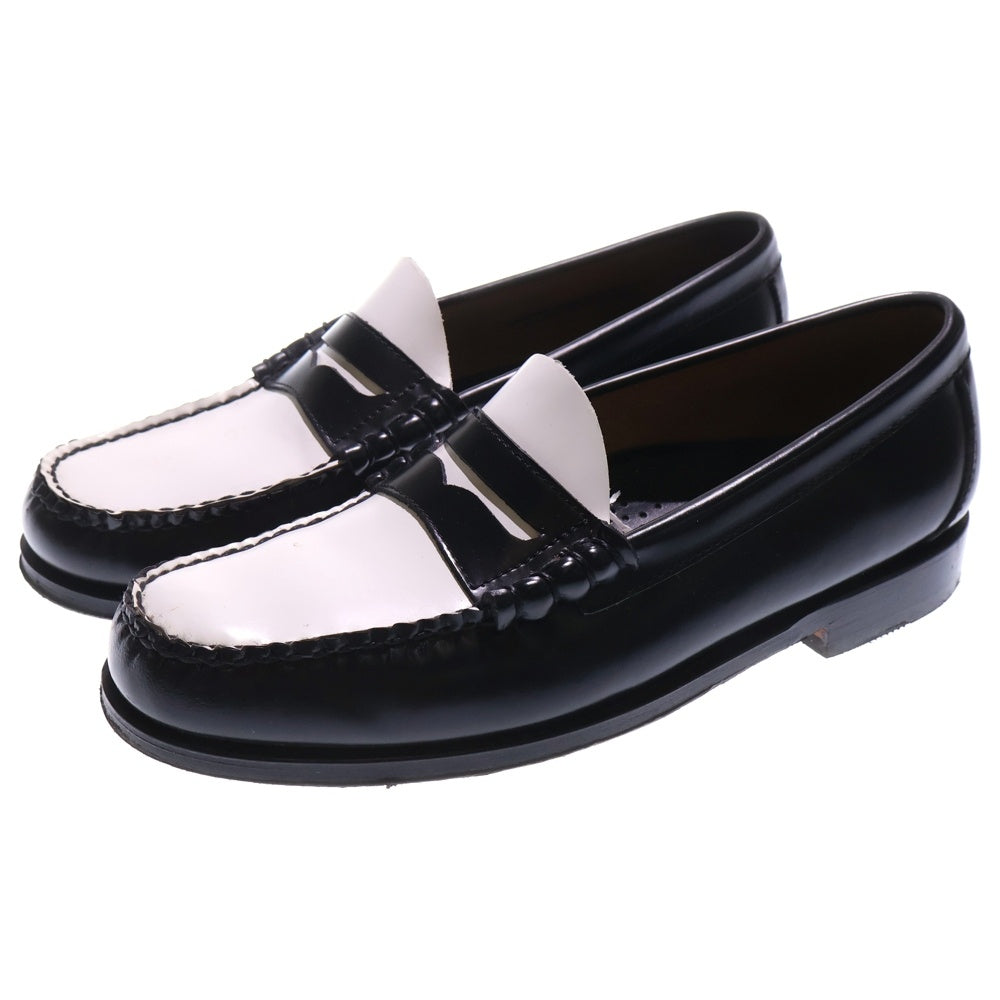 G.H.Bass(ジーエイチバス) 11010H LARSON ローファー 革靴 ブラック/ホワイト BA11010H