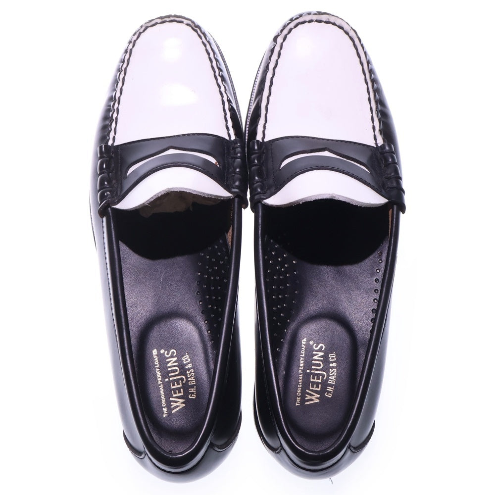 G.H.Bass(ジーエイチバス) 11010H LARSON ローファー 革靴 ブラック/ホワイト BA11010H