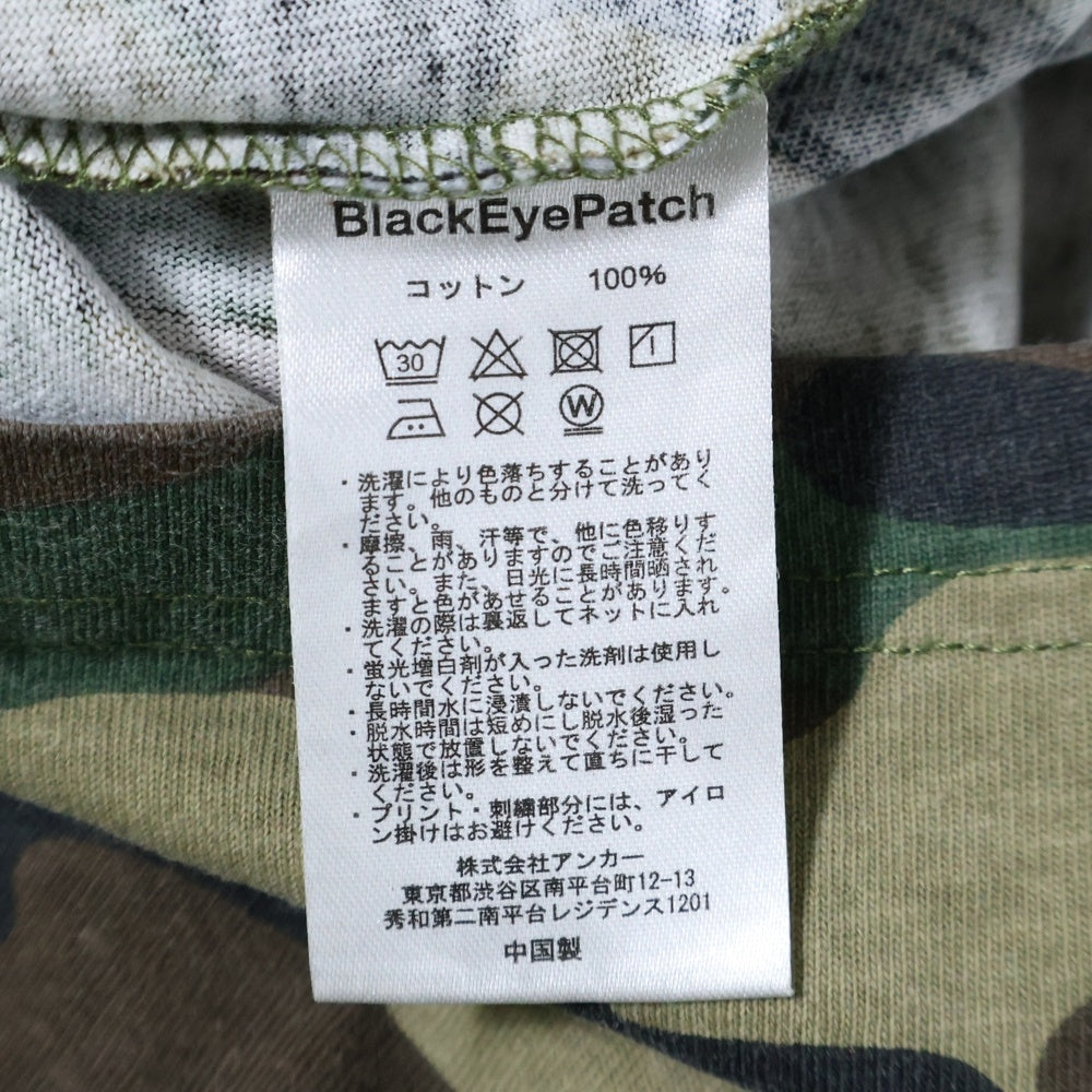 THE BLACK EYE PATCH(ブラックアイパッチ) 24SS OG LABEL SAFETY プリントロゴ 半袖シャツ カットソー カモ柄 迷彩