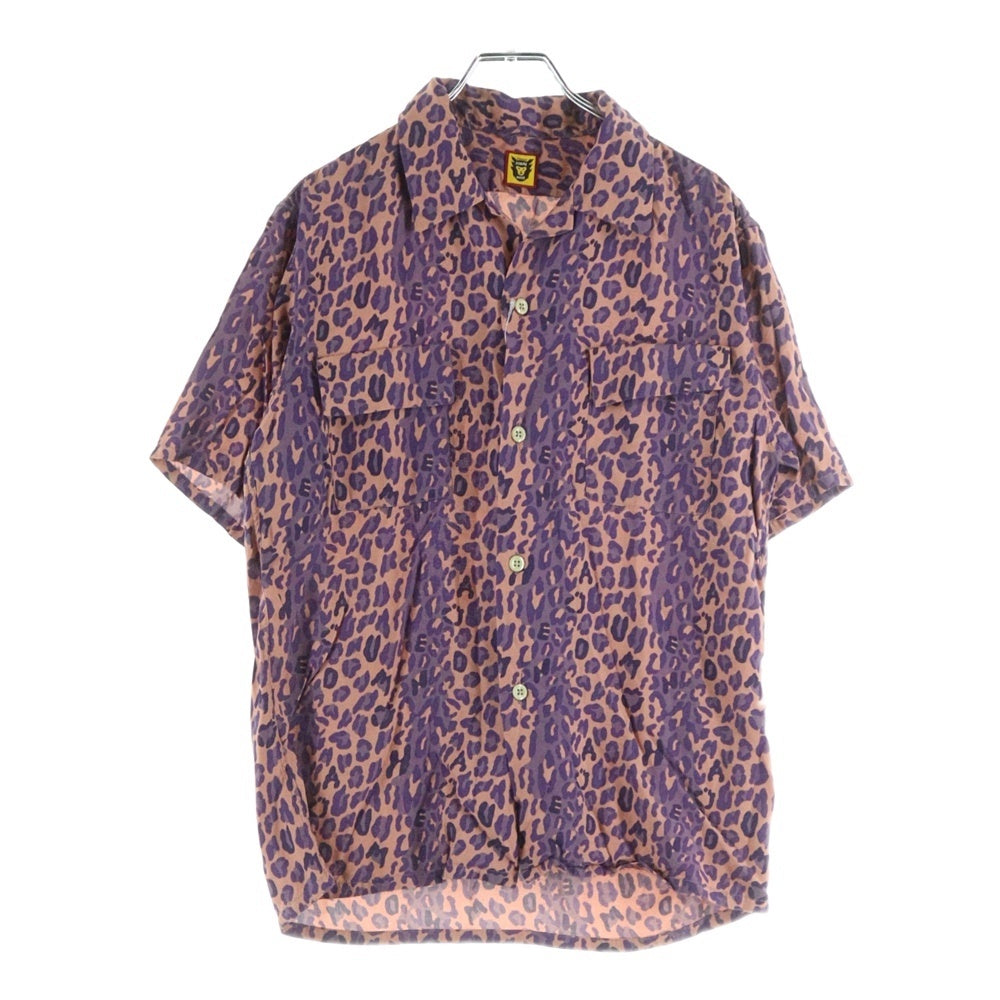 HUMAN MADE(ヒューマンメイド) LEOPARD ALOHA SHIRT レオパード総柄半袖シャツ オープンカラー 開襟 半袖シャツ パープル