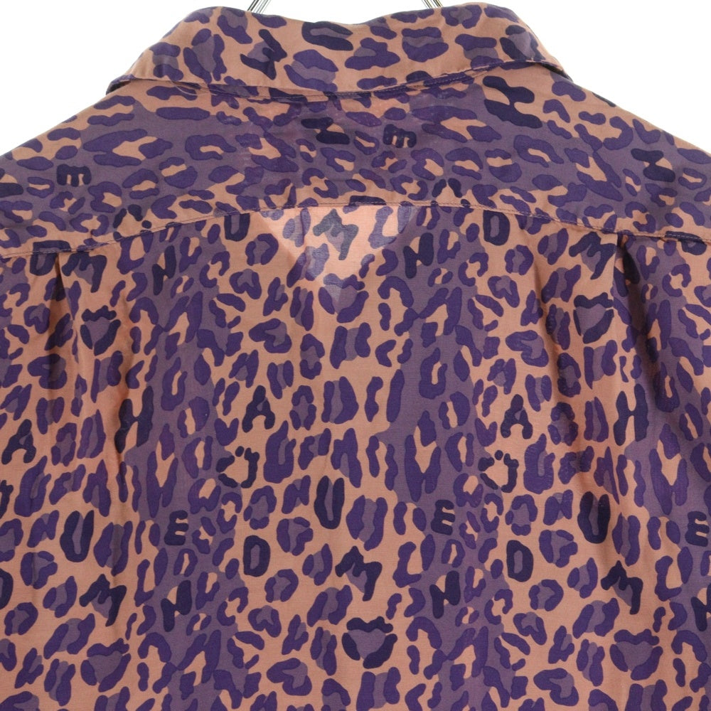HUMAN MADE(ヒューマンメイド) LEOPARD ALOHA SHIRT レオパード総柄半袖シャツ オープンカラー 開襟 半袖シャツ パープル