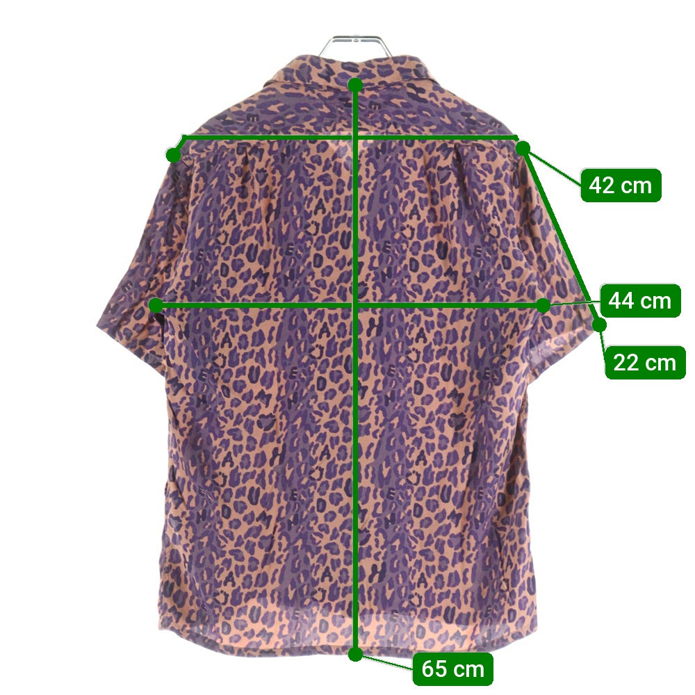 HUMAN MADE(ヒューマンメイド) LEOPARD ALOHA SHIRT レオパード総柄半袖シャツ オープンカラー 開襟 半袖シャツ パープル
