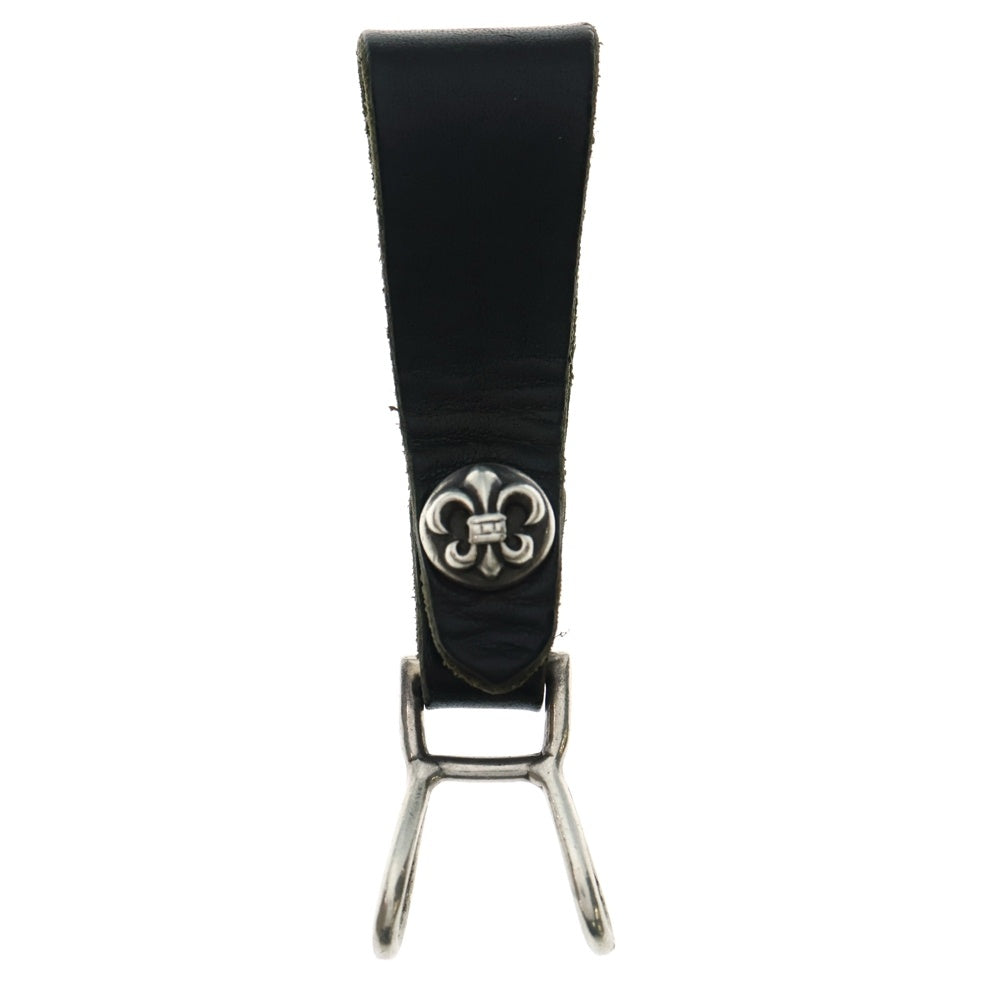 CHROME HEARTS(クロムハーツ) BELT LOOP BSフレアボタンレザーベルトループ シルバー/ブラック BCA401