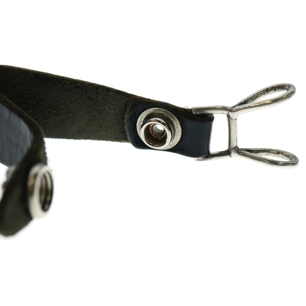 CHROME HEARTS(クロムハーツ) BELT LOOP BSフレアボタンレザーベルトループ シルバー/ブラック BCA401