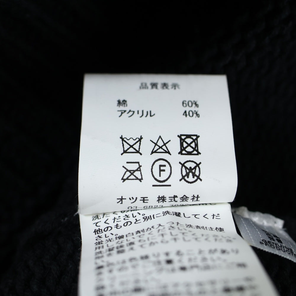 WASTED YOUTH(ウェイステッドユース) 23AW Knit Sweater #1 グラフィックロゴニットセーター ブラック