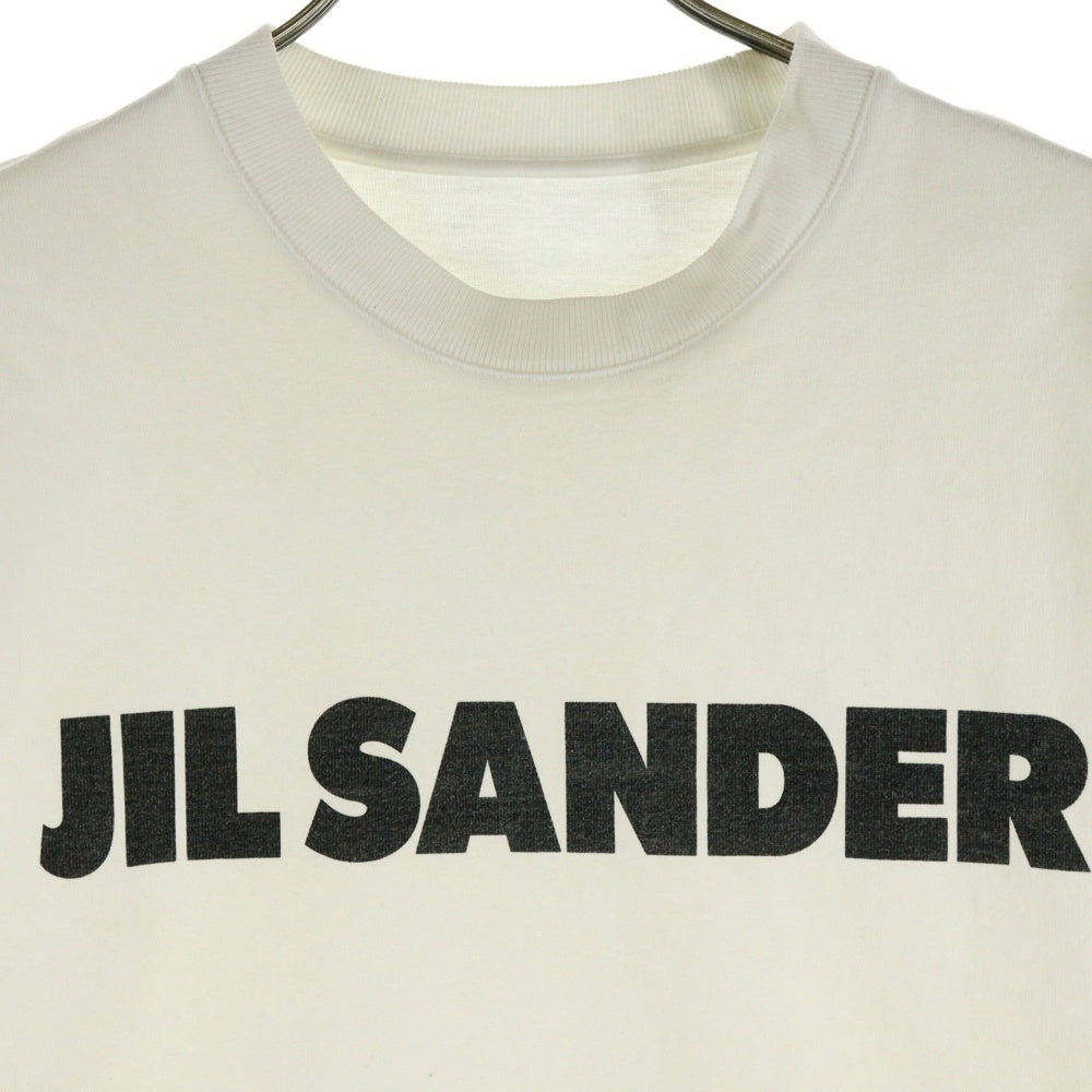 JIL SANDER(ジルサンダー) オーバーサイズ ロゴプリント 半袖Tカットソーシャツ カットソー ホワイト J21GC0001 J45148 ※首タグ欠損