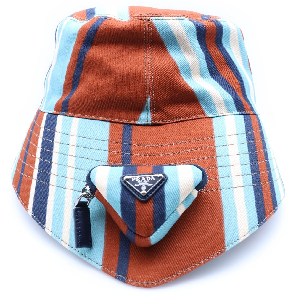 PRADA(プラダ) 22SS Re-Nylon Bucket Hat 2HC282 リナイロンバケットハット トライアングルロゴ アシンメトリー マルチ