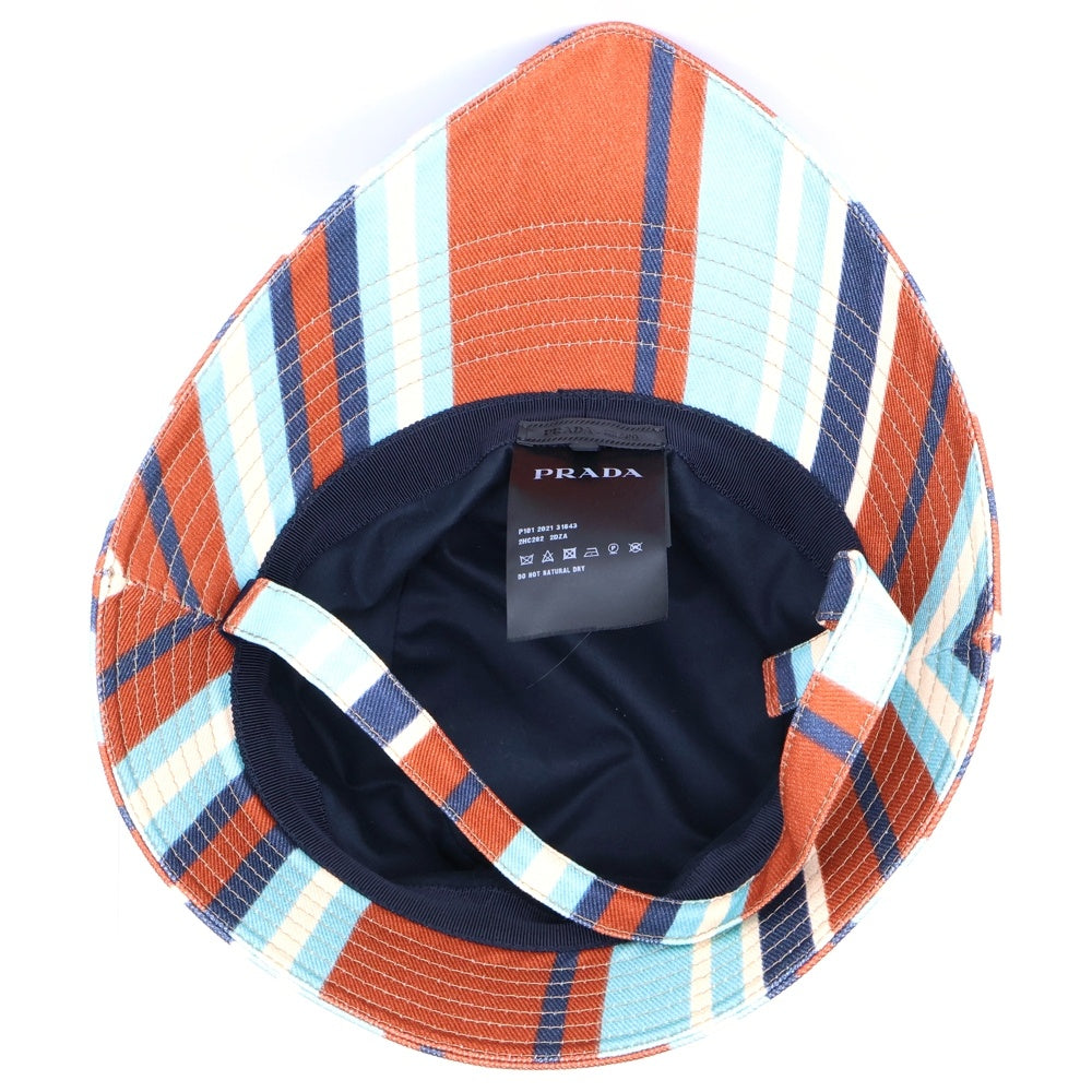 PRADA(プラダ) 22SS Re-Nylon Bucket Hat 2HC282 リナイロンバケットハット トライアングルロゴ アシンメトリー マルチ