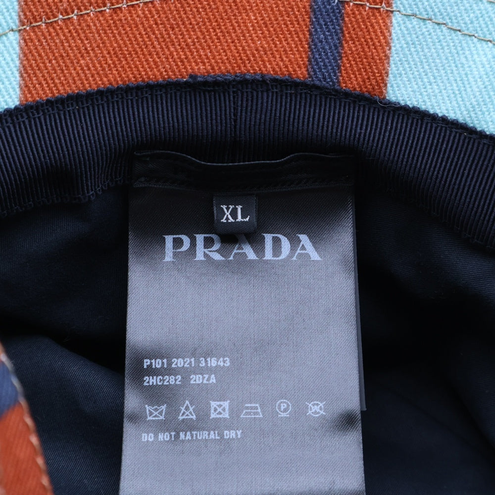 PRADA(プラダ) 22SS Re-Nylon Bucket Hat 2HC282 リナイロンバケットハット トライアングルロゴ アシンメトリー マルチ